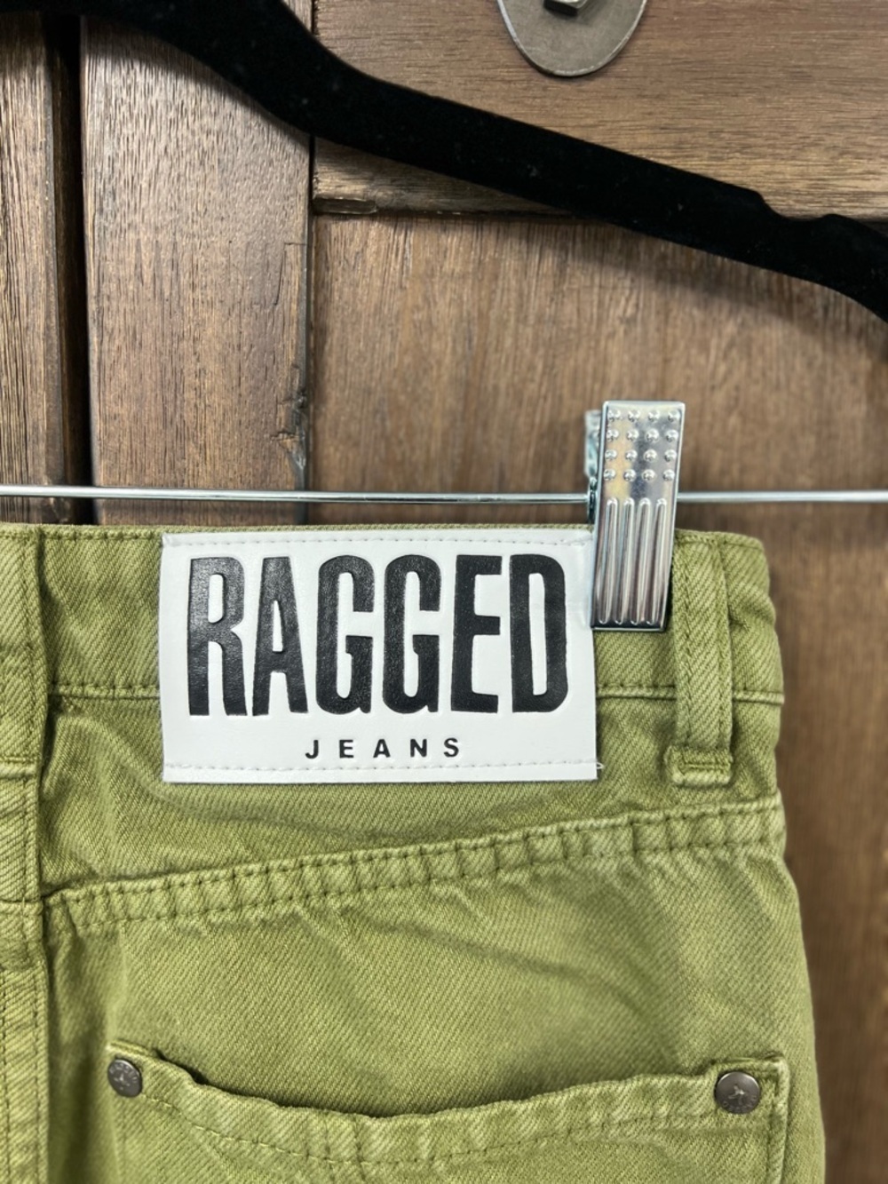 The Ragged High Rise Green Combat Dad Relaxed Straight Streetwear Jeans Size 28 - Picture 8 of 10